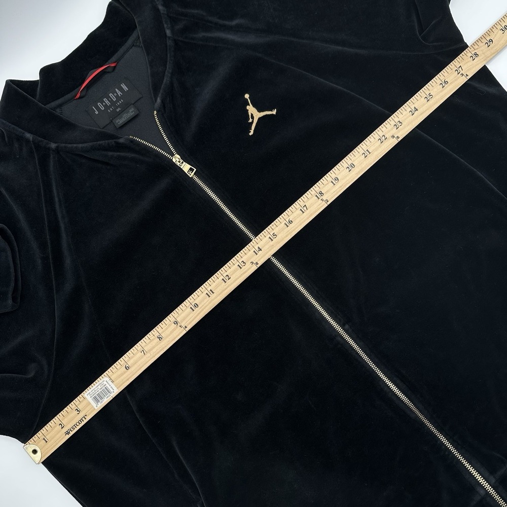Nike Air Jordan Track Jacket Mens XXXL 3XL Black Jumpman Velour ZipUp AH2357-010 - Picture 7 of 16